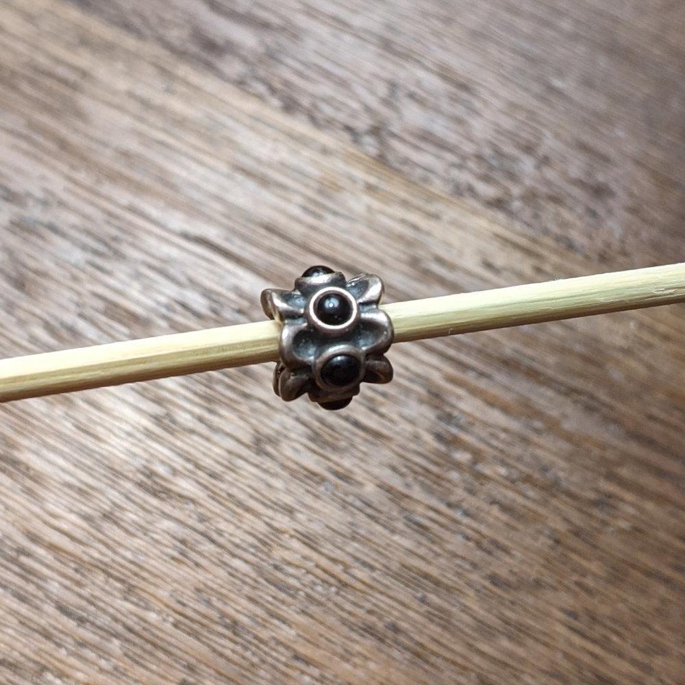 Pandora Retired Black Forget Me Not Bead